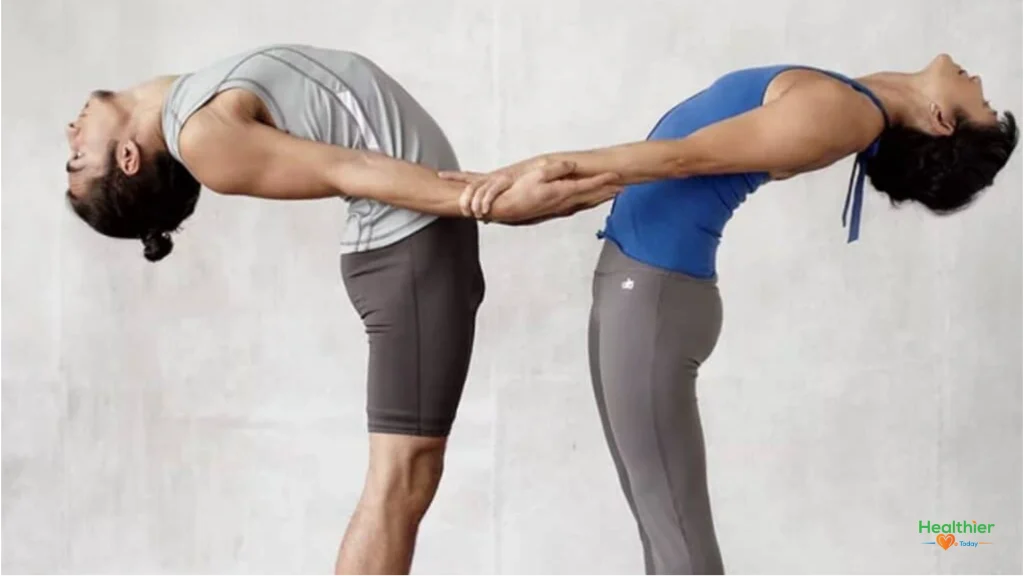 yoga poses with 2 people