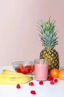 Strawberry Smoothie On Glass Jar // Healthier Me Today