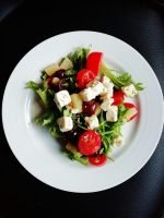 Liver healthy foods, Vegetable Salad on White Ceramic Plate // Healthier Me Today