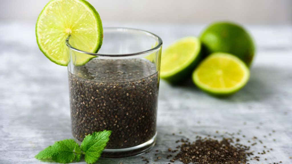 chia seeds in water